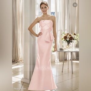Strapless Pearl Pink Evening Gown